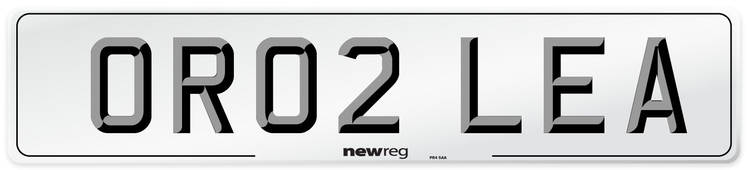 OR02 LEA Number Plate from New Reg